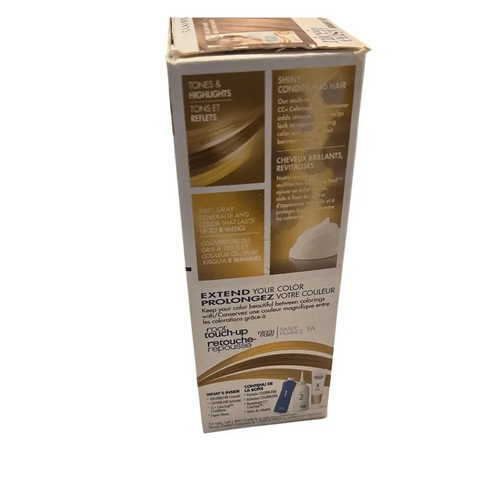 Clairol Nice 'N Easy Permanent Hair Color 9A Light Ash Blonde Open Box